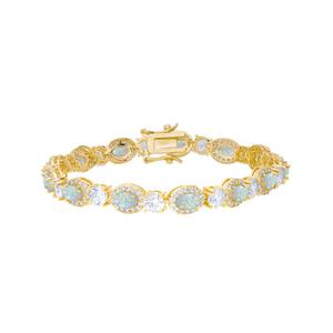 Gianni Argento Gold Plated Lab Opal Oval Bracelet