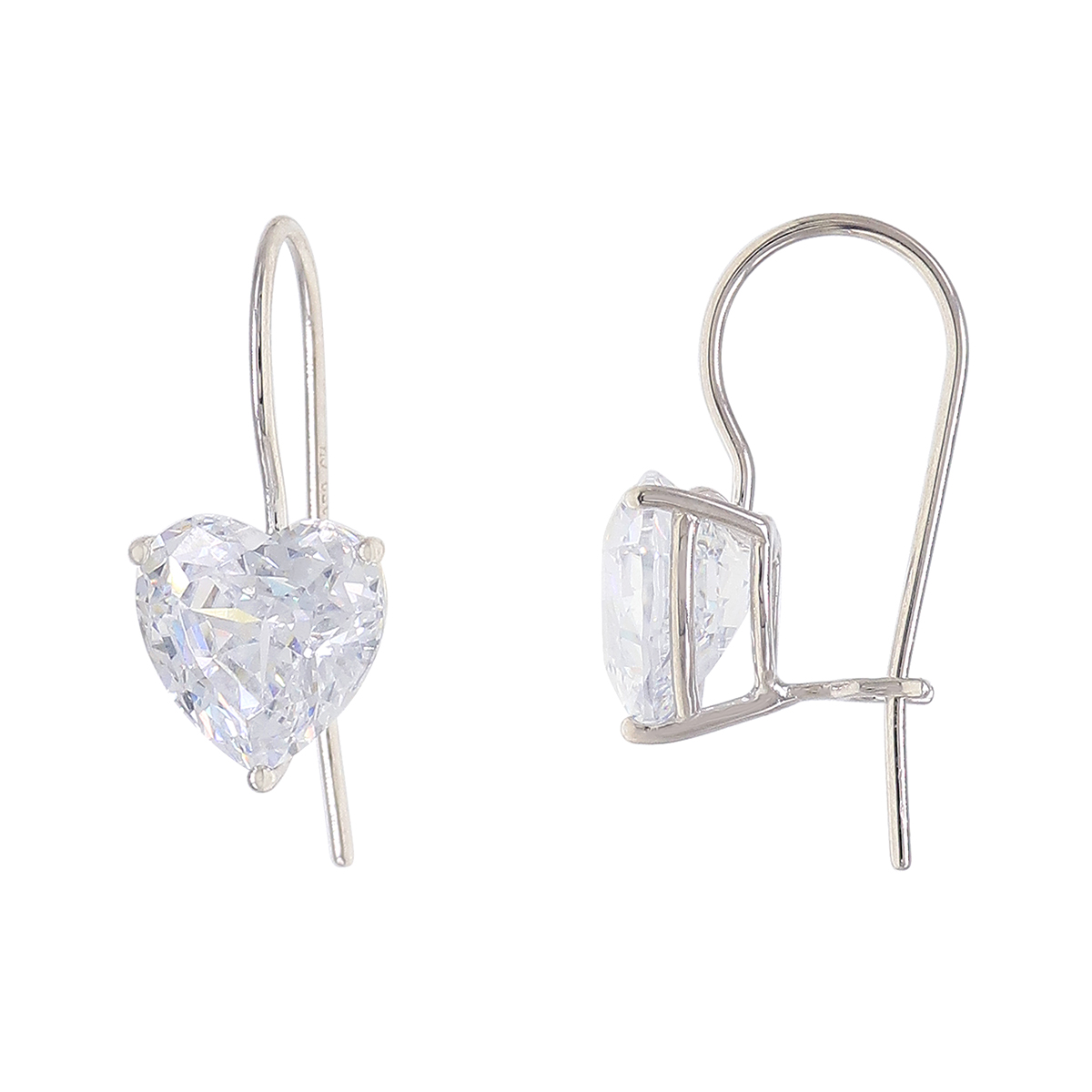 Gianni Argento Sterling Silver 10mm Heart Earrings