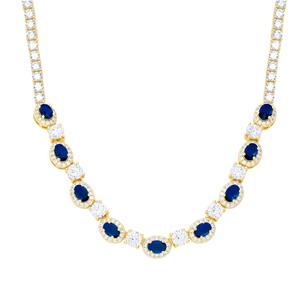 Gianni Argento Lab Sapphire Oval Frontal Necklace
