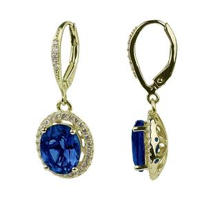 Gianni Argento Lab Grown Sapphire Oval Leverback Earrings