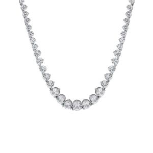Gianni Argento Lab Grown White Sapphire Graduated Round Necklace