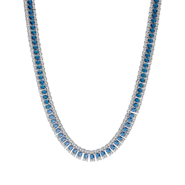 Gianni Argento Lab Grown Sapphire & CZ Necklace