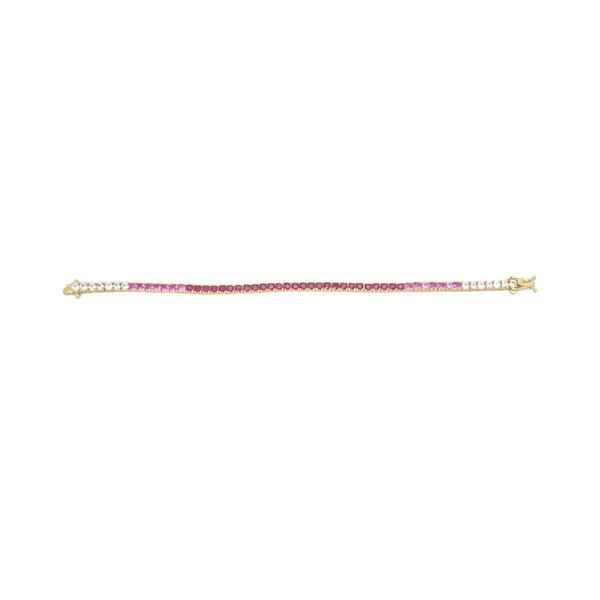 Gianni Argento Round Lab Grown Ruby Ombre Bracelet alternate view