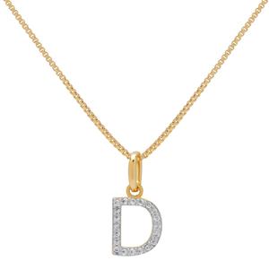 Gianni Argento Two-Tone Lab White Sapphire Initial D Pendant