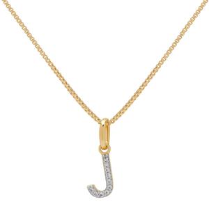 Gianni Argento Two-Tone Lab White Sapphire Initial J Pendant