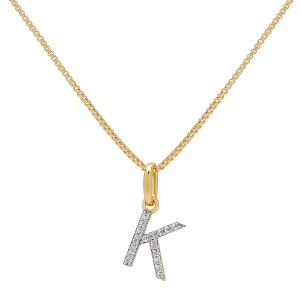 Gianni Argento Two-Tone Lab White Sapphire K Pendant Necklace