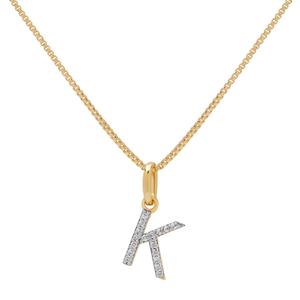 Gianni Argento Two-Tone Lab White Sapphire K Pendant Necklace