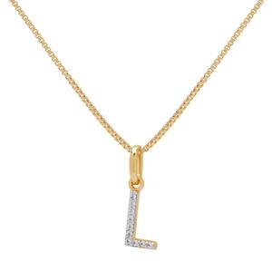 Gianni Argento Two-Tone Lab White Sapphire Initial L Pendant