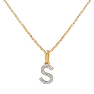 Gianni Argento Two-Tone Lab White Sapphire Initial S Pendant