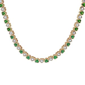 Gianni Argento Gold Plated Lab Emerald Bezel Heart Necklace