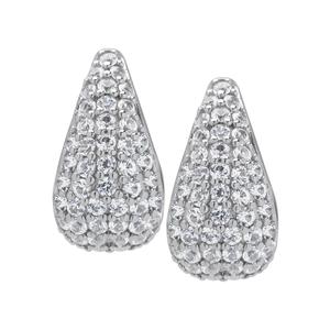 Gianni Argento Lab Grown White Sapphire Pave Teardrop Earrings