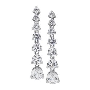 Gianni Argento Lab Grown White Sapphire Graduated Dangle Earrings