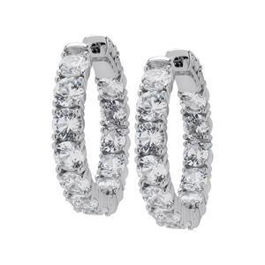 Gianni Argento Lab Grown White Sapphire Inside Out Hoop Earrings