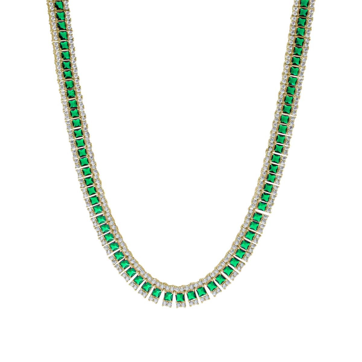 Gianni Argento Yellow Gold Plated & Lab Grown Emerald Necklace