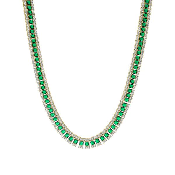 Gianni Argento Yellow Gold Plated & Lab Grown Emerald Necklace alternate view