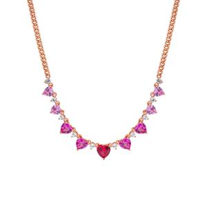 Gianni Argento Lab Grown Ruby & Sapphire Ombre Heart Necklace