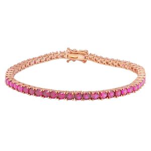 Gianni Argento Lab Grown Ruby Ombre Round Tennis Bracelet