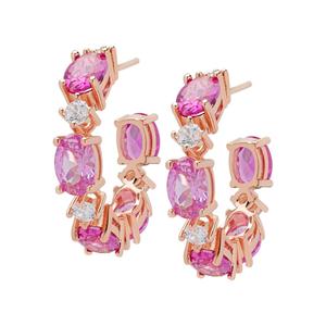 Gianni Argento Lab Grown Sapphire & Lab Ruby Hoop Earrings