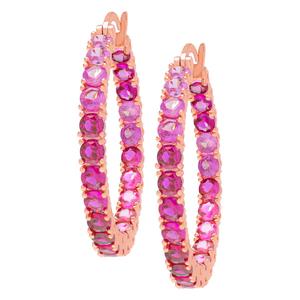 Gianni Argento Lab Grown Ruby Ombre Round Hoop Earrings