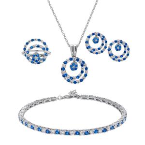 Gianni Argento Lab Grown Sapphire Round Spinner 4pc. Set