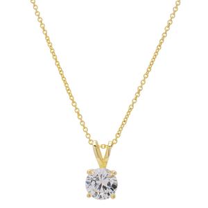 Gianni Argento Lab White Sapphire 7mm Round Pendant Necklace