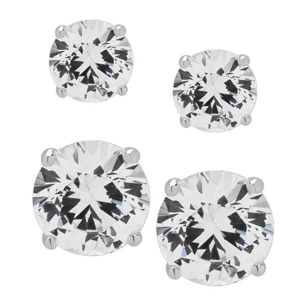 Gianni Argento Sterling Silver Lab Sapphire 2pr. Earrings Set