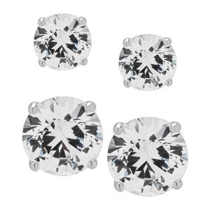 Gianni Argento Sterling Silver Lab Sapphire 2pr. Earrings Set