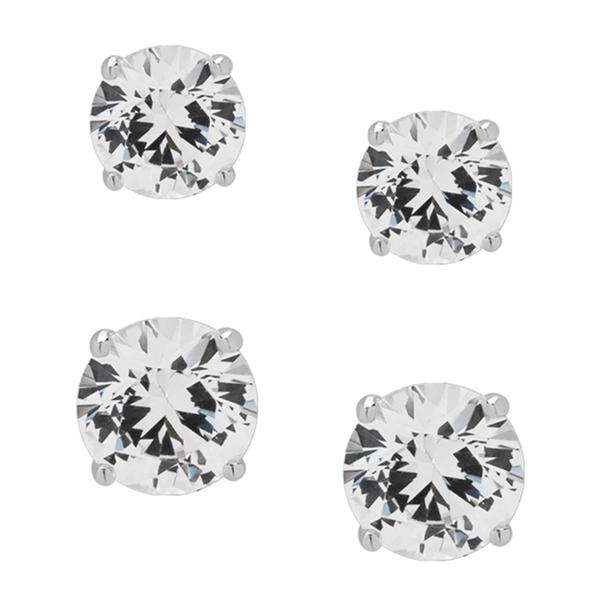 Gianni Argento Sterling Silver Lab Sapphire 2pr. Earrings Set