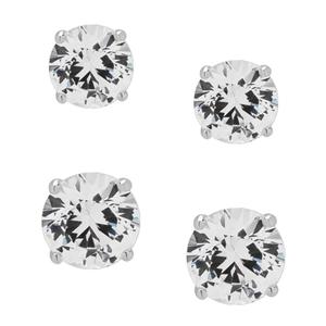Gianni Argento Sterling Silver Lab Sapphire 2pr. Earrings Set