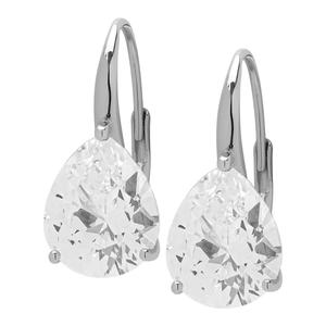 Gianni Argento Sterling Silver Lab White Sapphire Earrings