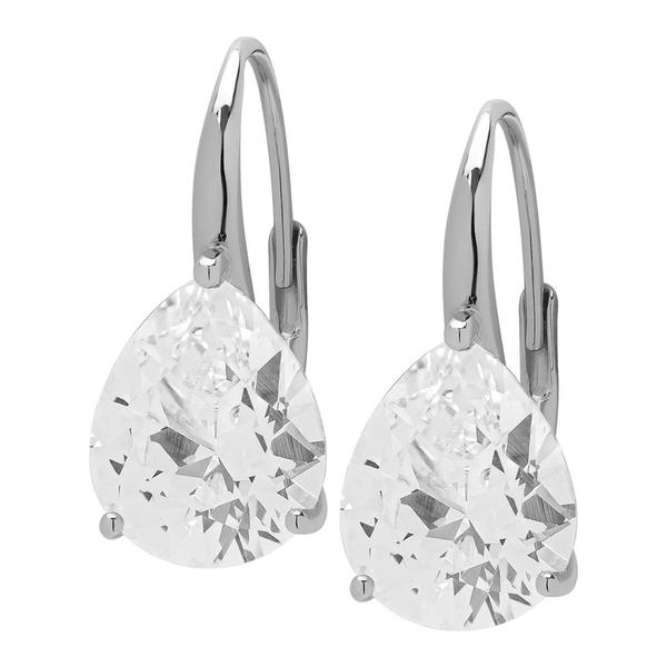 Gianni Argento Sterling Silver Lab White Sapphire Earrings