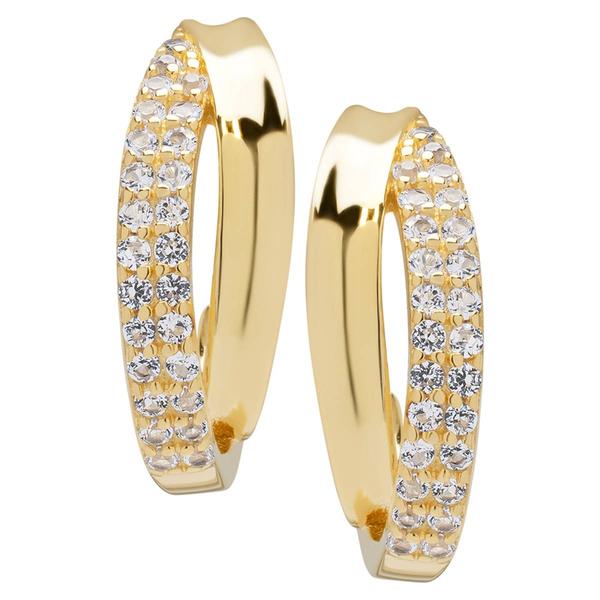Gianni Argento Yellow Gold Plated Double Row Half Hoop Earrings