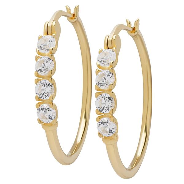 Gianni Argento 14kt. Gold 4 Lab Grown Sapphire Hoop Earrings