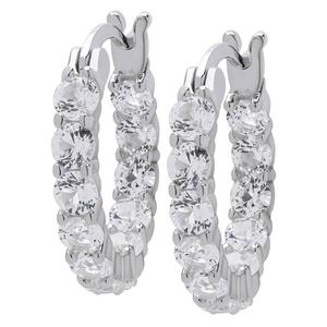 Gianni Argento Silver Lab Sapphire Inside Out Hoop Earrings