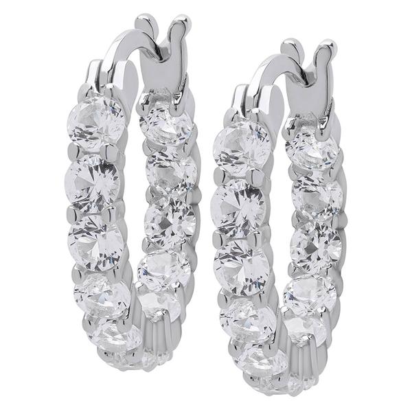 Gianni Argento Silver Lab Sapphire Inside Out Hoop Earrings