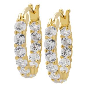 Gianni Argento 14kt. Gold Lab Sapphire Inside Out Hoop Earrings