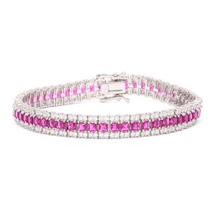 Gianni Argento Lab Pink Sapphire Line Tennis Bracelet