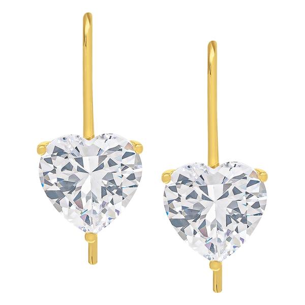 Gianni Argento Lab Grown White Sapphire 10mm Heart Earrings