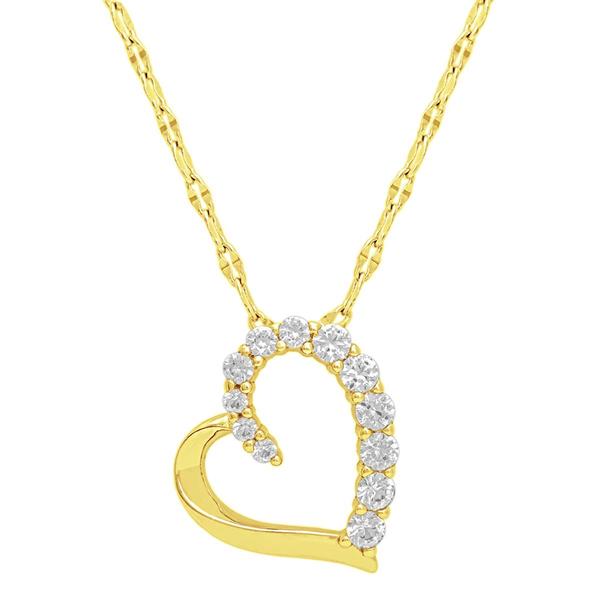 Gianni Argento Lab Grown White Sapphire Heart Pendant Necklace