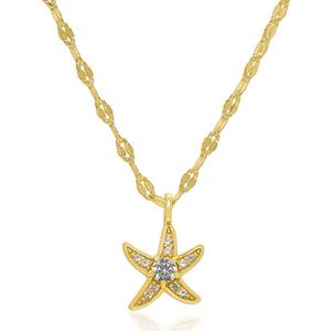 Gianni Argento Lab-Grown White Sapphire Starfish Pendant