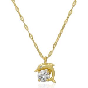 Gianni Argento Lab-Grown White Sapphire Dolphin Pendant