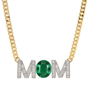 Gianni Argento 14kt. Gold Plated Lab Emerald Mom Necklace alternate view