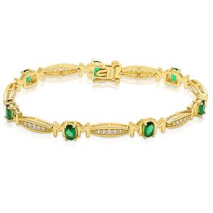 Gianni Argento 14kt. Gold Plated Lab Emerald Mom Link Bracelet alternate view