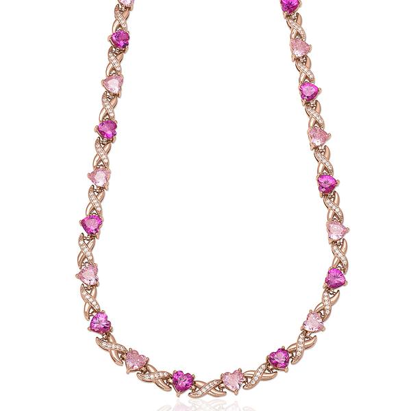 Gianni Argento X And Heart Rose Gold Plated Necklace