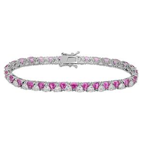 Gianni Argento Lab-Grown Pink Sapphire Trillion Bracelet