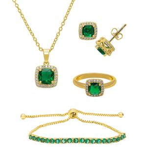 Gianni Argento Lab Grown Emerald 4pc. Necklace Set