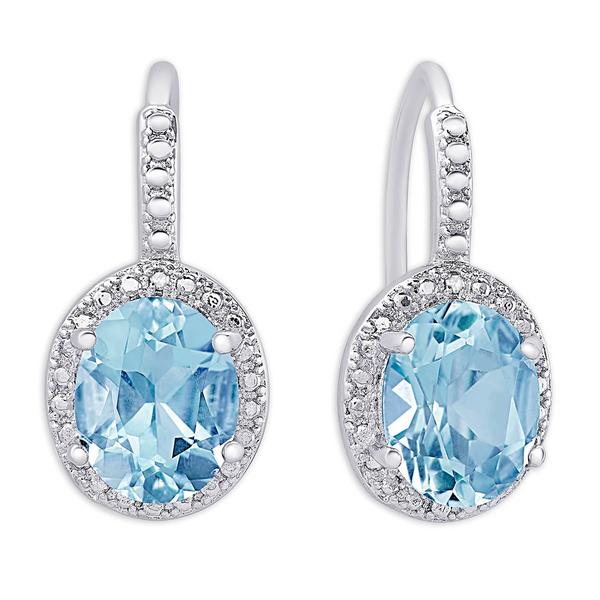Gianni Argento Sterling Silver Blue Topaz Leverback Drop Earrings