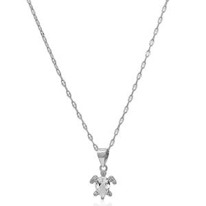 Gianni Argento Lab Grown White Sapphire Turtle Pendant