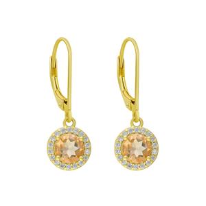 Gianni Argento Gold Plated Halo Lever Back Drop Earrings
