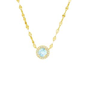 Gianni Argento 14kt. Gold Over Sterling Halo Pendant Necklace